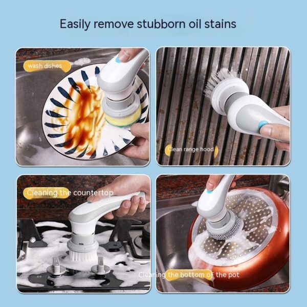 Electric Cleaning Brush 4 In 1 Spinning Scrubber Brush Portable - Image 8