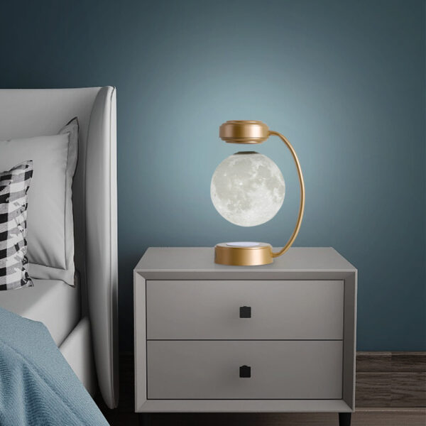 3D LED Moon Night Light Wireless Magnetic Levitating Rotating Floating Ball Lamp - Image 5