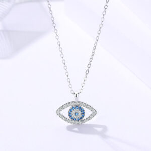 Sterling Silver Atmospheric Demon Eye Necklace Eye Pendant