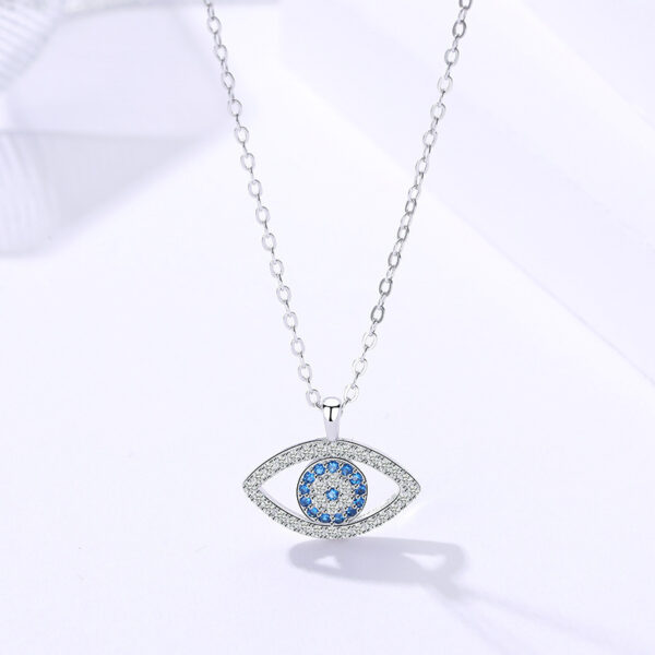 Sterling Silver Atmospheric Demon Eye Necklace Eye Pendant