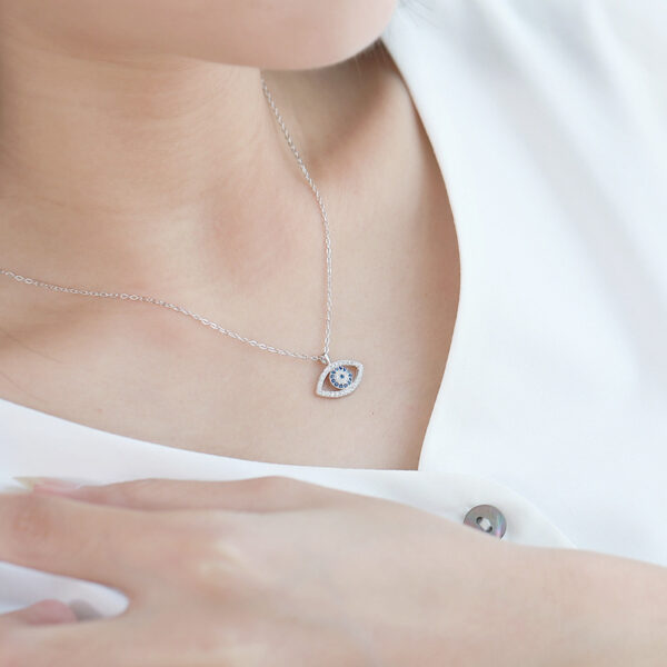 Sterling Silver Atmospheric Demon Eye Necklace Eye Pendant - Image 4
