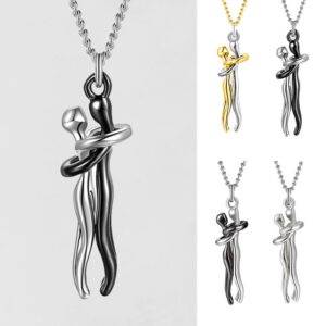Love Hug Necklace Unisex Clavicle Chain Valentines Day Lover Gift