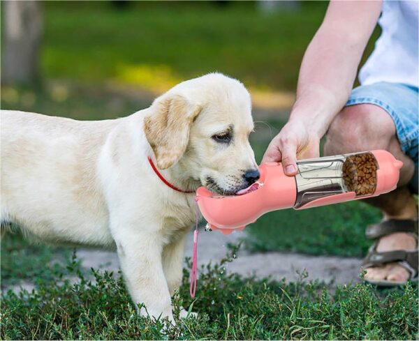 Pet Water Bottle Feeder Bowl Garbage Bag Storage Portable Pet Outdoor