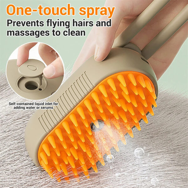Cat Steam Brush Steamy Dog Brush 3 In 1 Electric Spray Cat Hair Brushes - Image 3