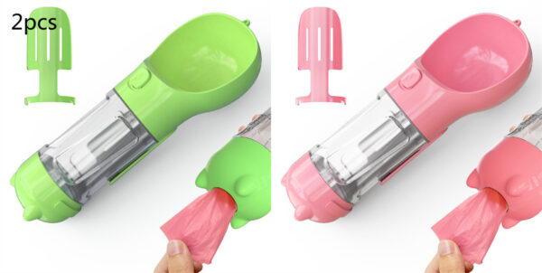 Pet Water Bottle Feeder Bowl Garbage Bag Storage Portable Pet Outdoor - Image 2