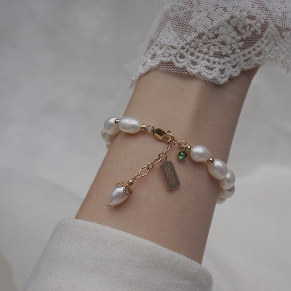 Natural Zircon Pearl Bracelet Luxury Jewelry - Image 2