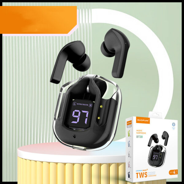 New Mini Transparent Wireless Bluetooth Headset Digital Display ENC Noise Reduction True Wireless Sports Music - Image 4