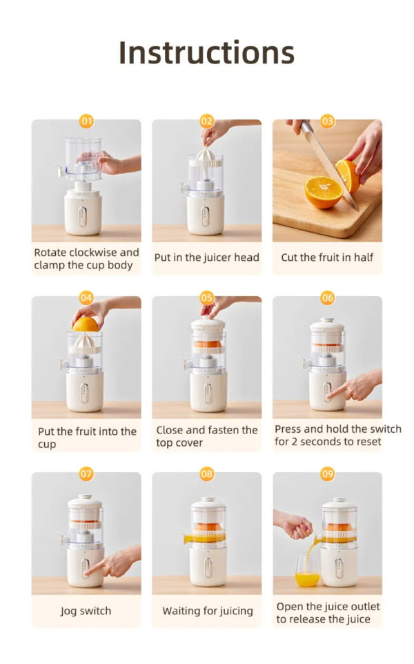 Multifunctional Wireless Fruit Squeezer Pressure Juicer Kitchen - Image 4