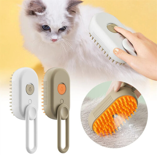 Cat Steam Brush Steamy Dog Brush 3 In 1 Electric Spray Cat Hair Brushes - Image 6