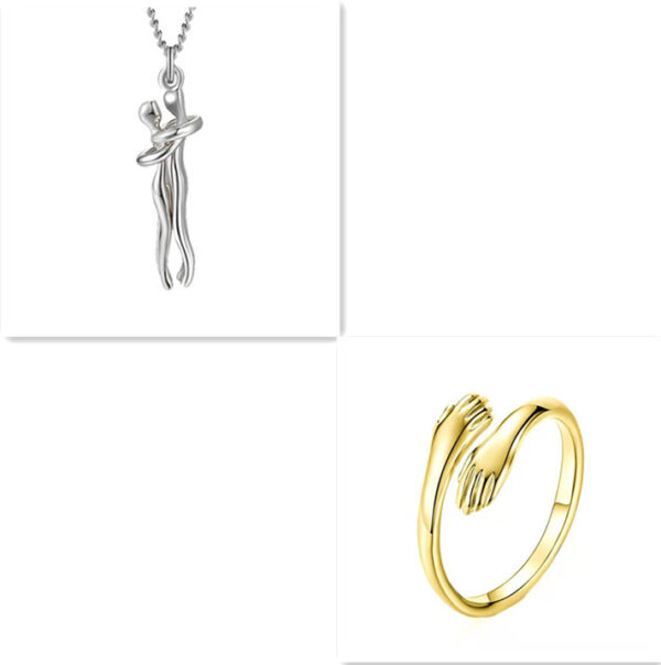 Love Hug Necklace Unisex Clavicle Chain Valentines Day Lover Gift - Image 6
