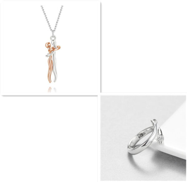 Love Hug Necklace Unisex Clavicle Chain Valentines Day Lover Gift - Image 4